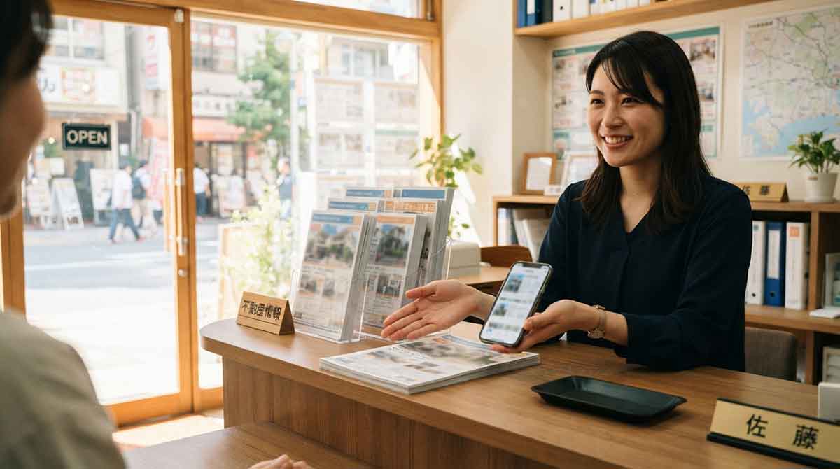 不動産会社の店舗カウンターのイメージ